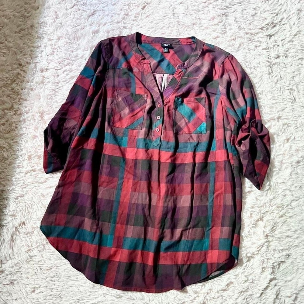 Torrid Harper Rustic Southern Autumn Western Fall Plaid Top Womens 0 Classic